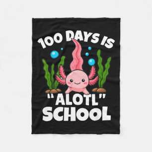 Cute 100 Days Of School Axolotl Alotl Pun Girls Bo Fleece Blanket