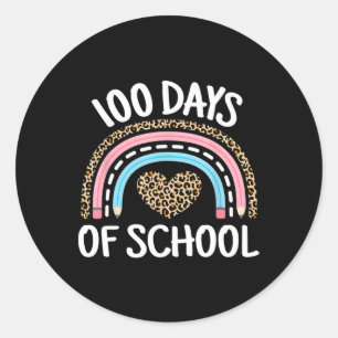 Cute 100 Days Of School Rainbow 100th Day Of Schoo Classic Round Sticker