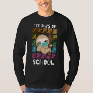 Cute 100 Days Of School Sloth Face Mask Virtual Te T-Shirt