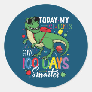 Cute 100 Days  Students Are Smarter Classic Round Sticker