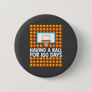 Cute 100th 100 Basketball School School Day Days 6 Cm Round Badge