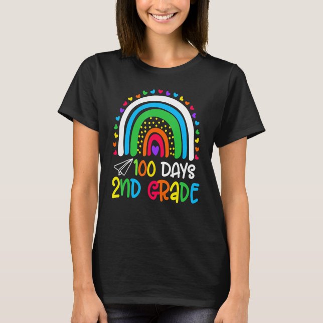 Cute 100th Day Of School 100 Days Smarter 2nd Grad T-Shirt (Front)