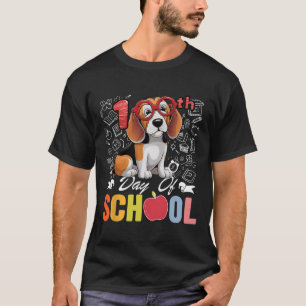 Cute 100th Day Of School Beagle Dog Gles 100 Days T-Shirt