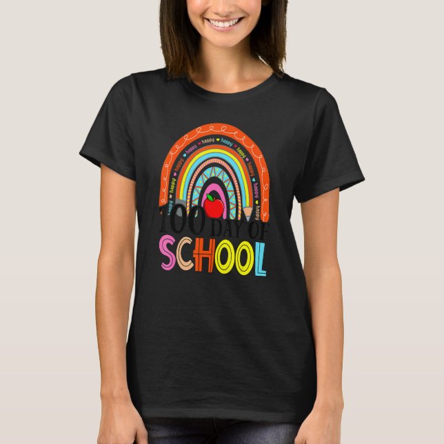 Cute 100th Day Of School Teacher 100 Days Smarter  T-Shirt (Front)