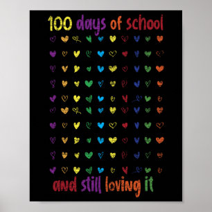 Cute 100th Day Student Girls Kids Gift 100 Days Of Poster