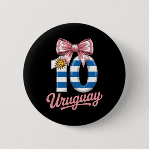Cute 10 Uruguay Birthday Girl Number 10 Soccer Jer 6 Cm Round Badge