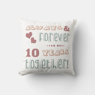 Cute 10th Wedding Anniversary Cushion