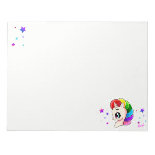 Cute 11” x 8.5” Hand Drawn Unicorn Sketch Note