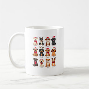 Cute 12 Dogs Xmas Funny Dog Lovers Christmas Dog M Coffee Mug