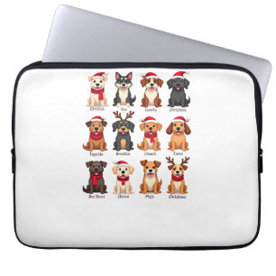 Cute 12 Dogs Xmas Funny Dog Lovers Christmas Dog M Laptop Sleeve