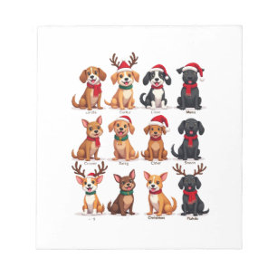 Cute 12 Dogs Xmas Funny Dog Lovers Christmas Dog M Notepad