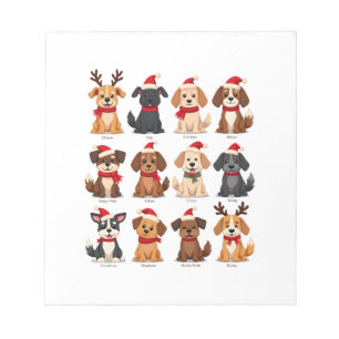 Cute 12 Dogs Xmas Funny Dog Lovers Christmas Dog M Notepad