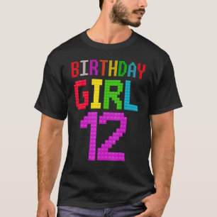 Cute 12th Birthday Gift 12 Years Old Block Buildin T-Shirt