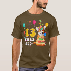 Cute 13 Years Old Corgi Dog Lover 13th Birthday Pa T-Shirt