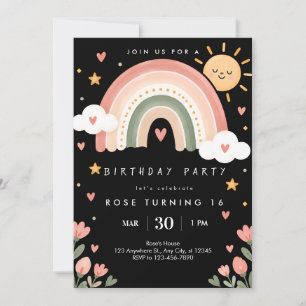 Cute 16th Birthday Celebration Invitation