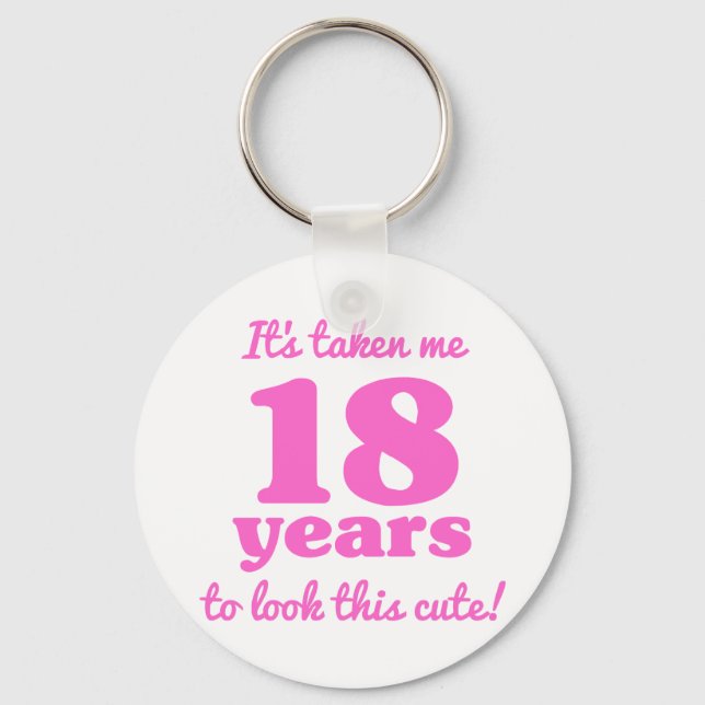 Cute 18th Birthday For Women Key Ring (Front)