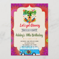 Cute 1960s theme invite