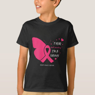 Cute 1 Year Breast Cancer Free Pink Survivor Gifts T-Shirt