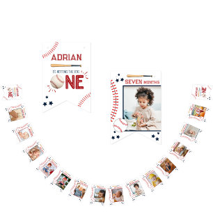 Cute 1st Birthday 12 Month Photo Milestone Bunting Bunting