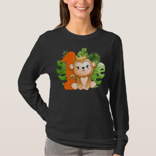 Cute 1st Birthday Boys Monkey 1 Years Old Safari A T-Shirt