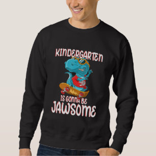 Cute 1st Day Of Kindergarten Dinosaur Boys Back To Sweatshirt