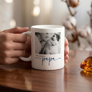 Cute 1st Father's Day, Papa Photo Collage Coffee Mug