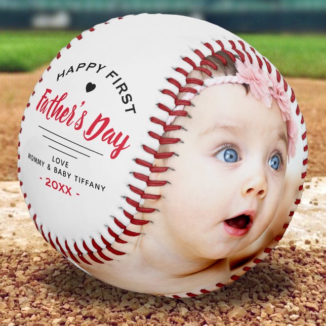 Cute 1st Fathers Day Photo Collage Baseball (Creator Uploaded)