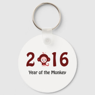 Cute 2016 year of the monkey key ring
