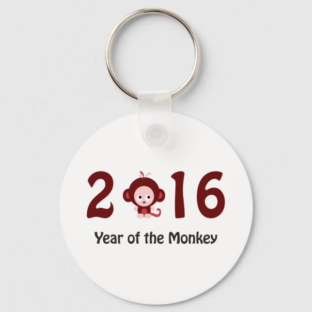 Cute 2016 year of the monkey key ring (Front)