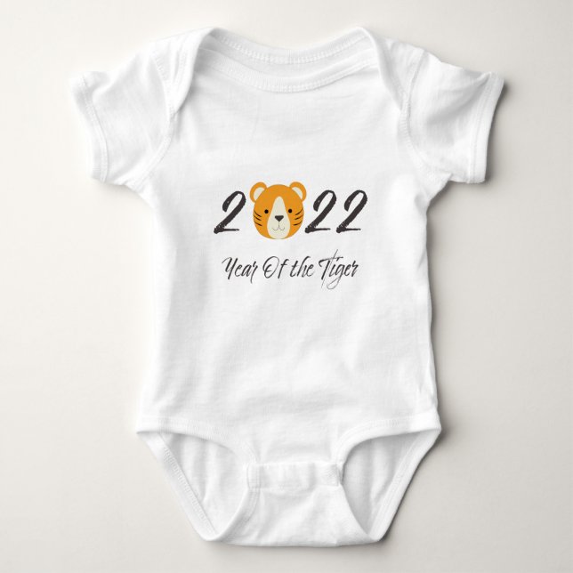 Cute 2022 Year of the Tiger Baby Bodysuit (Front)