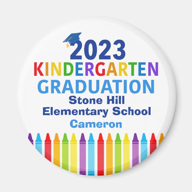 Cute 2023 Kindergarten Graduation Custom School Magnet (Front)