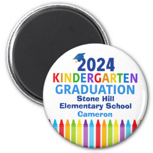 Cute 2024 Kindergarten Graduation Custom School Magnet