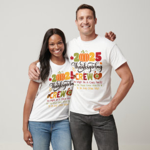 Cute 2025 Thanksgiving Crew T-Shirt