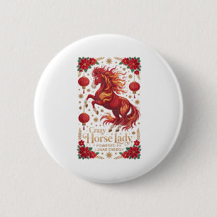 Cute 2026 Crazy Horse Lady Powered Lunar Energy Cn 6 Cm Round Badge