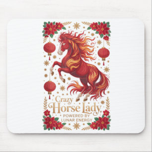Cute 2026 Crazy Horse Lady Powered Lunar Energy Cn Mouse Pad