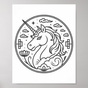 Cute 2026 Horse Year Girl Loves Unicorn Zodiac Lad Poster