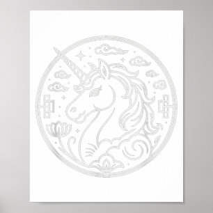 Cute 2026 Unicorn Year Of The Horse Fortune Rider Poster