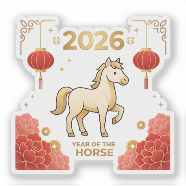 Cute 2026 Year of the Horse Chinese New Year (Front)