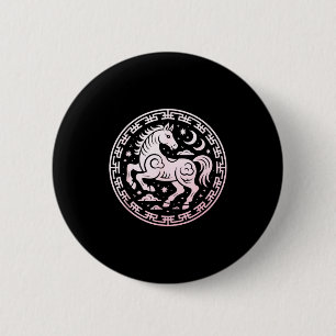 Cute 2026 Year Of The Horse Lunar Girl Zodiac Drag 6 Cm Round Badge