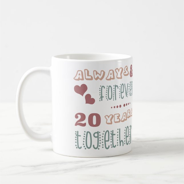 Cute 20th Wedding Anniversary Coffee Mug (Left)