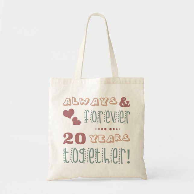 Cute 20th Wedding Anniversary Tote Bag (Front)
