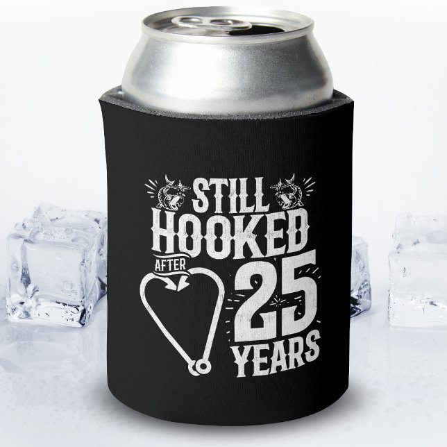 Cute 25th Anniversary Couples Married 25 Years Can Cooler (Creator Uploaded)
