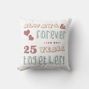 Cute 25th Wedding Anniversary Cushion