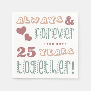 Cute 25th Wedding Anniversary Napkin