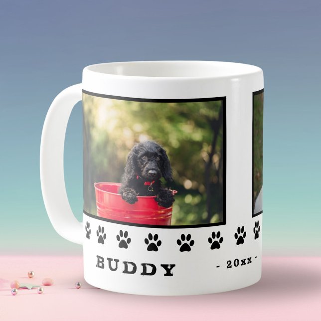 Cute 2 Dogs Black Paws Holiday Keepsake Photo Coffee Mug (Creator Uploaded)