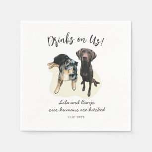 Cute 2 Pets Dog Personalized Wedding Napkins