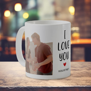 Cute 2 Photo 'I LOVE YOU' Gift Coffee Mug