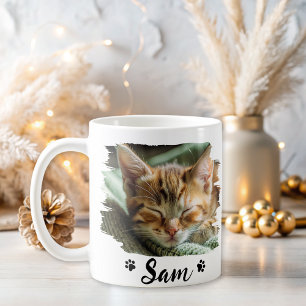 cute 2 photo name cat coffee mug