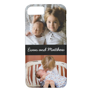 Cute 2 Photo Personalised Kids iPhone 8 7 Case