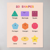 Cute 2D Shapes School Education Learning